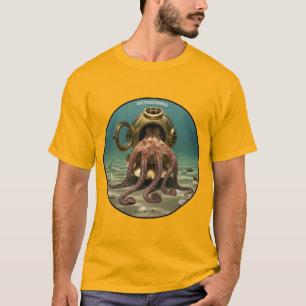 Camiseta Dentro de Octopus de um URM de Capacetes de Mergul