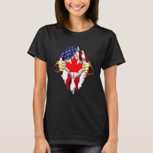 Camiseta Dentro de sangue canadense Canadá Bandeira america