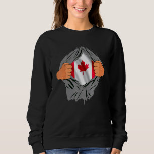 Camiseta Dentro de Sangue Canadense Maple Leaf Canada Flag