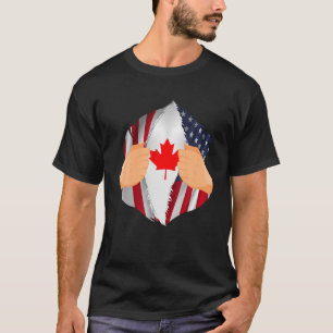 Camiseta Dentro de Sangue Canadense Me, Bandeira Americana