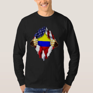 Camiseta Dentro de Sangue Colombiano Bandeira Americana