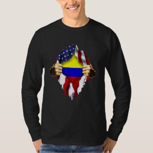Camiseta Dentro de Sangue Colombiano Bandeira Americana