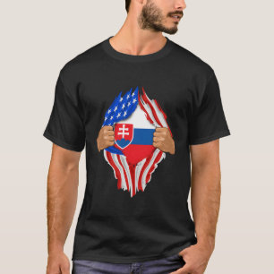 Camiseta Dentro de Sangue Eslovaco Presente na Bandeira Esl