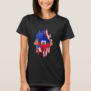 Camiseta Dentro de Sangue Haitiano - Orgulho da Bandeira do