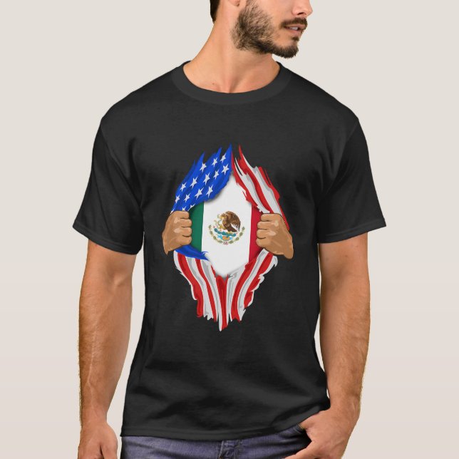 Camiseta Dentro de Sangue Mexicano - Presente na Bandeira d (Frente)