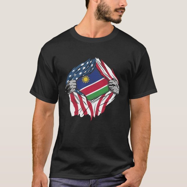 Camiseta Dentro de Sangue Namíbia Bandeira (Frente)