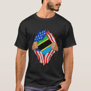 Camiseta Dentro de sangue tanzaniano Hoodie Tanzânia Flag G