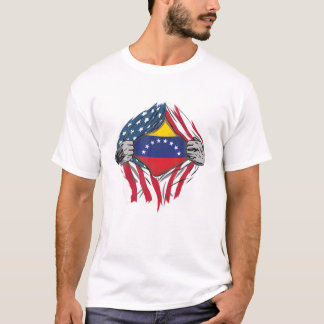 Camiseta Dentro de Sangue venezuelano Venezuela Bandera de