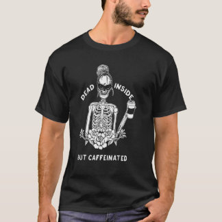 Camiseta Dentro, Mas Cafeão De Flor Com Esqueleto Cafeado
