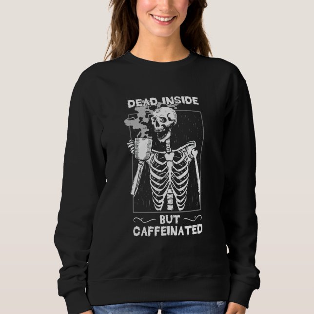 Camiseta Dentro, Mas Desligamento do Bebendo Skeleton Caffe (Frente)