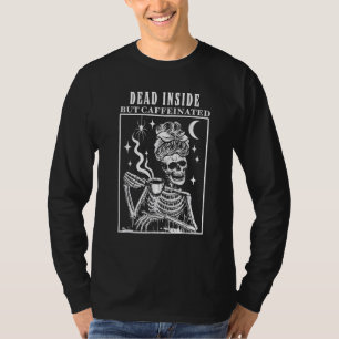 Camiseta Dentro morto Mas Cafeinado Engraçado Cafeado Café