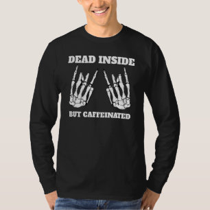 Camiseta Dentro morto Mas Cos De Halloween Cafeados Skeleto