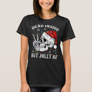 Camiseta Dentro morto Mas Cristo do Skeleton Santa Hat Joll