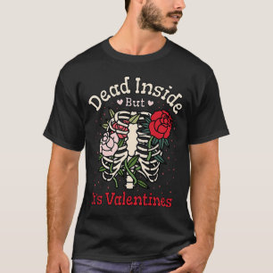 Camiseta Dentro morto Mas é Namorados coração esqueleto Val