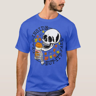 Camiseta Dentro morto, mas é o Skeleton Head Autumn Hal
