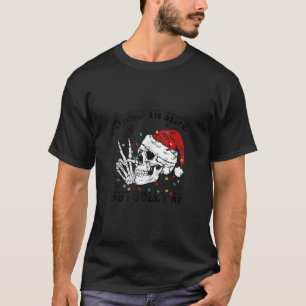 Camiseta Dentro morto Mas Jolly AF Engraçado Skeleton Santa