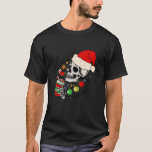 Camiseta Dentro morto Mas Jolly AF Engraçado Skeleton Santa