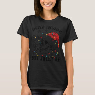 Camiseta Dentro morto Mas Jolly AF Engraçado Skeleton Santa