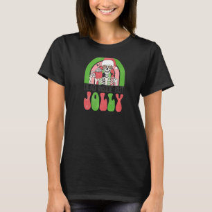 Camiseta Dentro morto, mas Jolly Sarcastic de Natal Skeleto