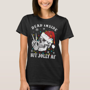 Camiseta Dentro morto Mas Natal Esqueleto Natal Xmas