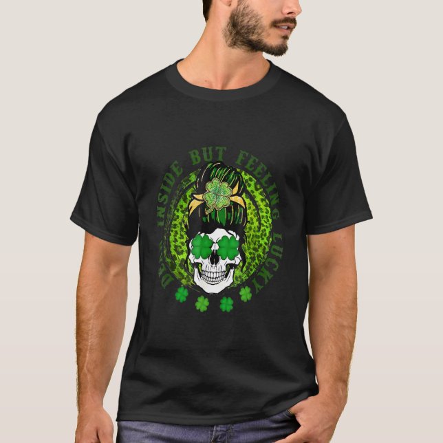 Camiseta Dentro morto Mas Sentimento Sortudo Rua Crânio De  (Frente)