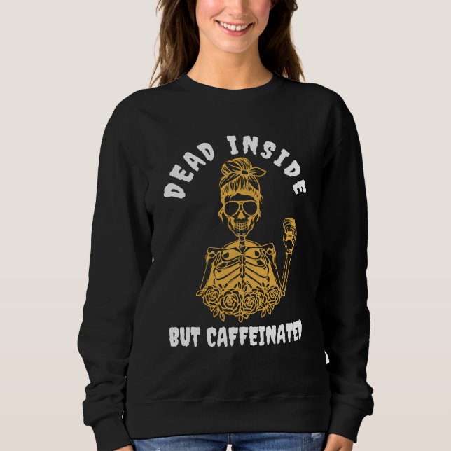 Camiseta Dentro morto Mas Sobremesa de café com esqueleto c (Frente)