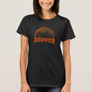 Camiseta Denver Basketball Skyline Cityscape Retro Vintage