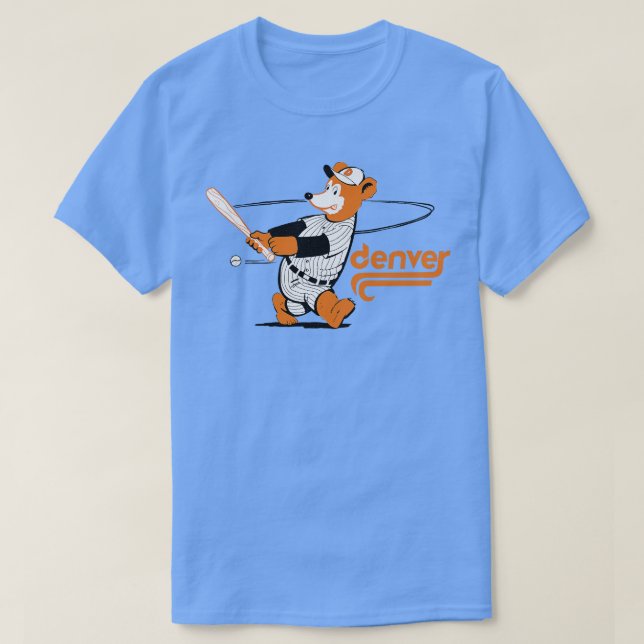 Camiseta Denver Bears Minor League Baseball em 1982 (Frente do Design)
