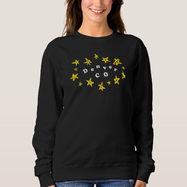 Camiseta Denver Co Design Whimsical Com Estrelas Desenhadas (Frente)