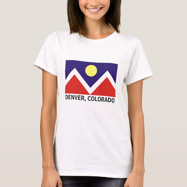 Camiseta Denver, Colorado Flag (Frente)