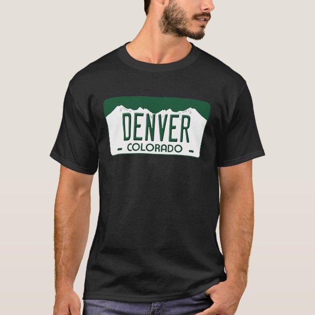 Camiseta Denver Colorado License Plate (Frente)