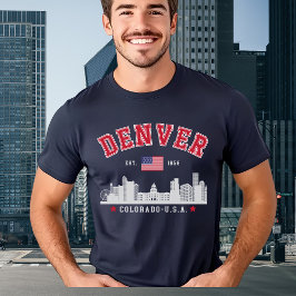 Camiseta Denver Colorado Modern Skyline City