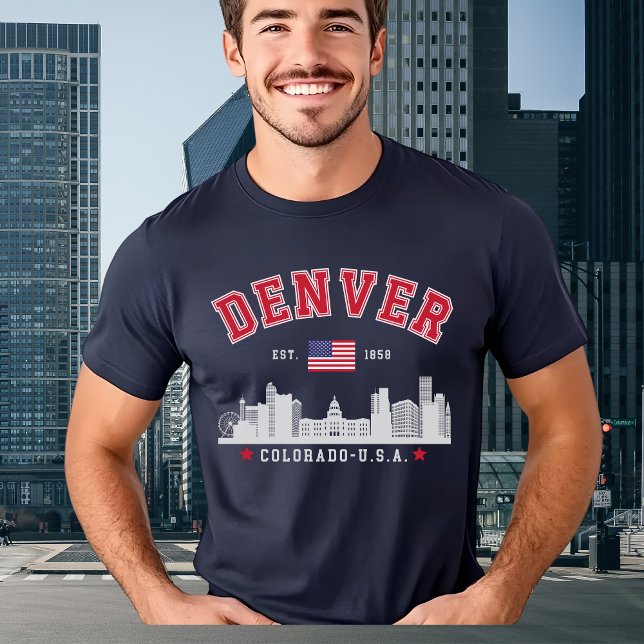 Camiseta Denver Colorado Modern Skyline City (Criador carregado)