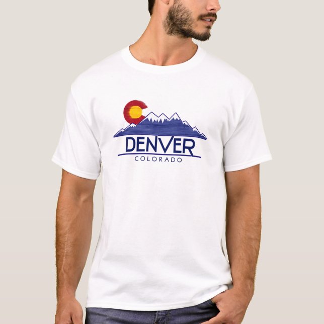 Camiseta Denver Colorado wood mountains shirt (Frente)