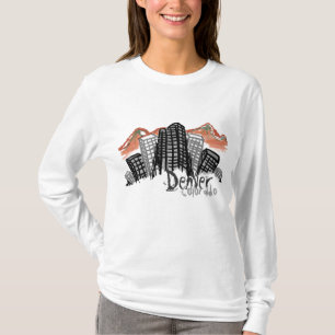 Camiseta Denver Skyline mulheres capuz
