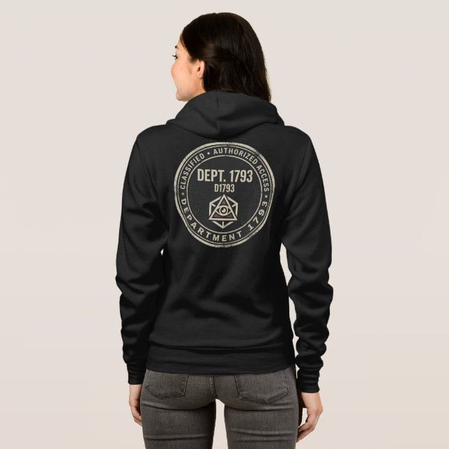 Camiseta Departamento 1793 com zíper (Parte Traseira Completa)