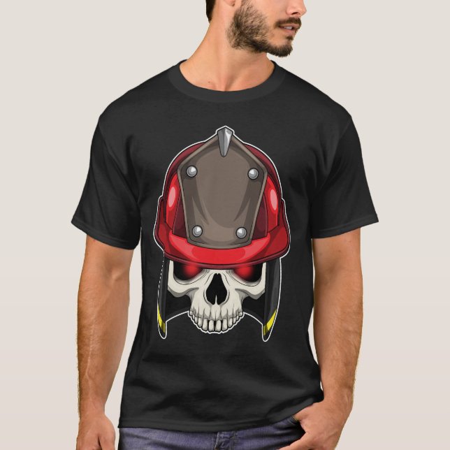 Camiseta Departamento de bombeiros Caveira Bombeiro (Frente)