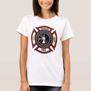 Camiseta Departamento de Bombeiros NOME ADD. Bombeiro Salva