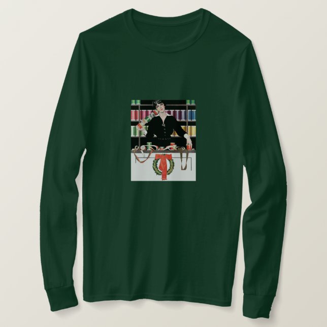 Camiseta Departamento de Embrulho de Presentes de Natal (Frente do Design)