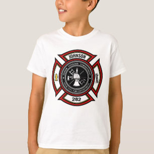 Camiseta Departamento de Incêndio ADICIONAR NOME Medalha de