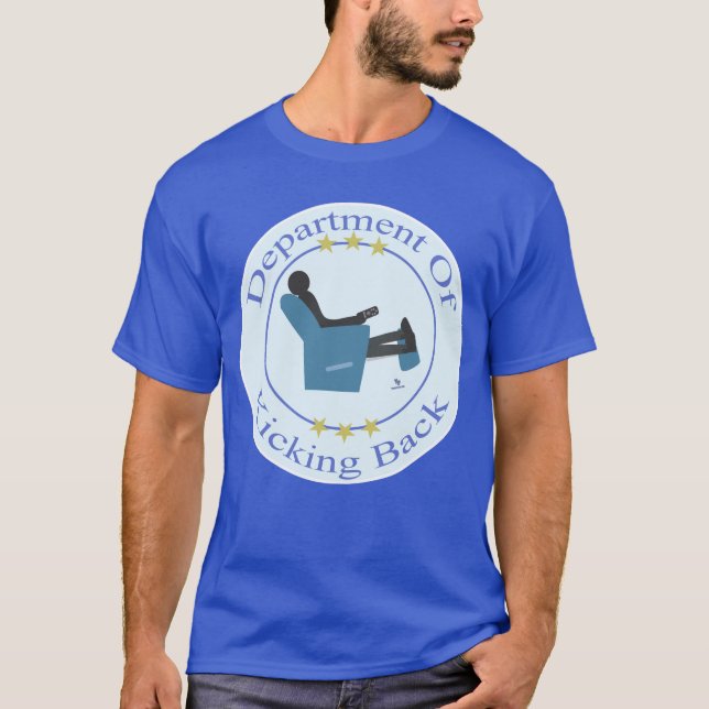 Camiseta Department Of Kicking Back Fun Humor Logo (Frente)