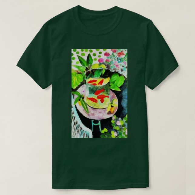 Camiseta depois de Henri Matisse, The Goldfish, desenho dig (Frente do Design)