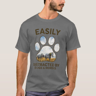 Camiseta Depositado Facilmente Por Cães E Cavalos Cães Ca