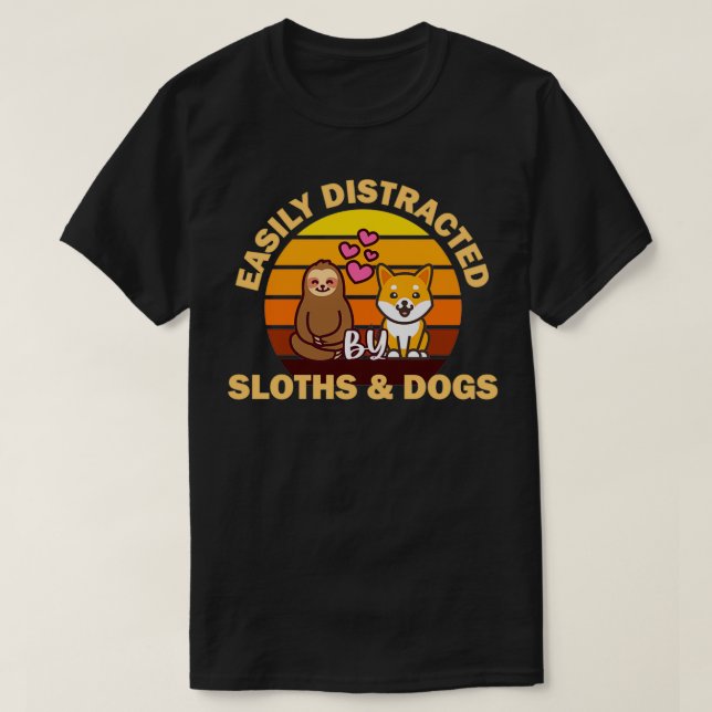 Camiseta Depositado facilmente por preguiças e cães (51) (Frente do Design)