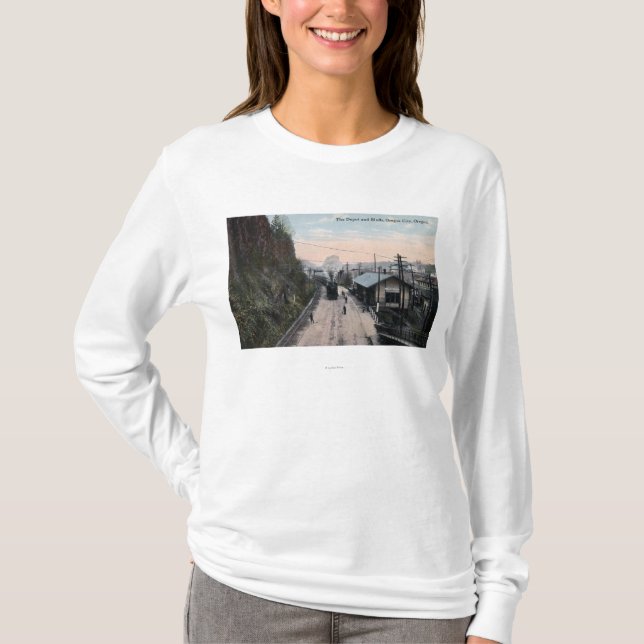 Camiseta Depósito da estrada de ferro e cidade dos blefes, (Frente)