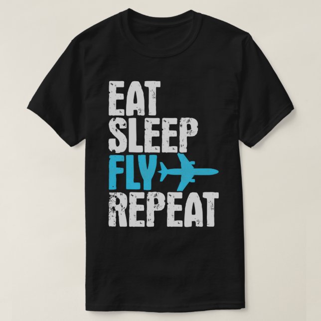 Camiseta Depressa com o sono Repetir Presente de Viagem do  (Frente do Design)