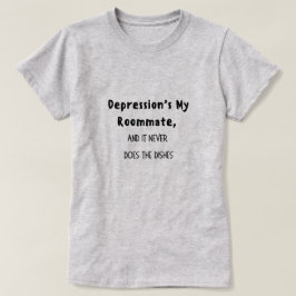 Camiseta Depressão é meu colega de quarto