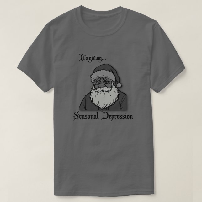 Camiseta Depressão Sazonal Irônico Natal (Frente do Design)