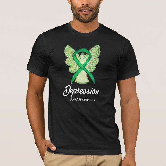 Camiseta Depressão Sensibilização Frisa Arte Anjo (Frente)