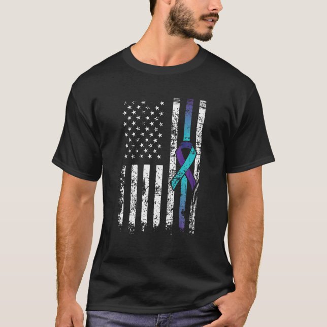 Camiseta Depressão Suicida Awaren - Prevenção de Bandeiras  (Frente)